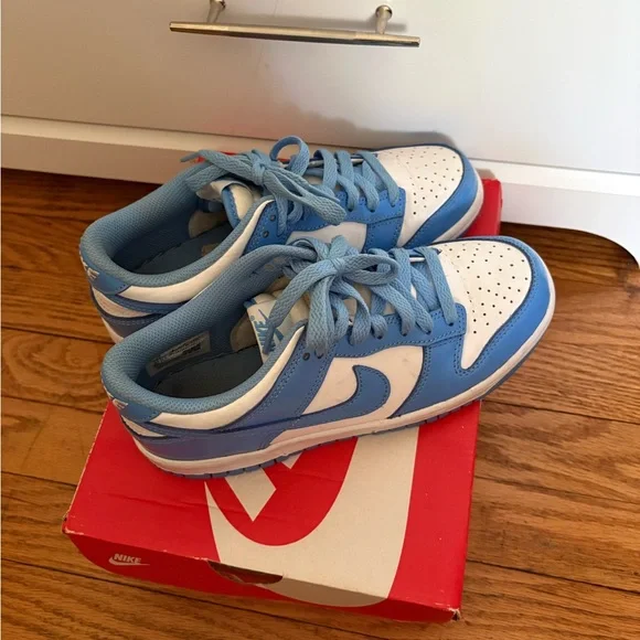 Kids Blue and White Nike Dunks